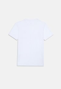 Vit bomull T-shirt med korta ärmar, klassisk rund hals, och en mjuk textur. Inga synliga mönster eller prydnader.