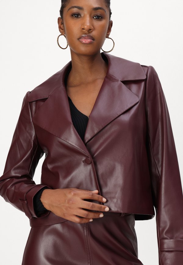 VEGANIBBNOVIS - Faux leather jacket - oxblood2