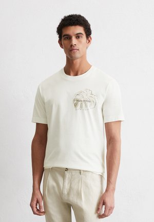 SHORT SLEEVE SEASONAL LOGO ARTWORK - Print T-shirt - egg white