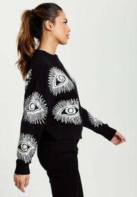 Liquorish EYE PATTERN - Jumper - black