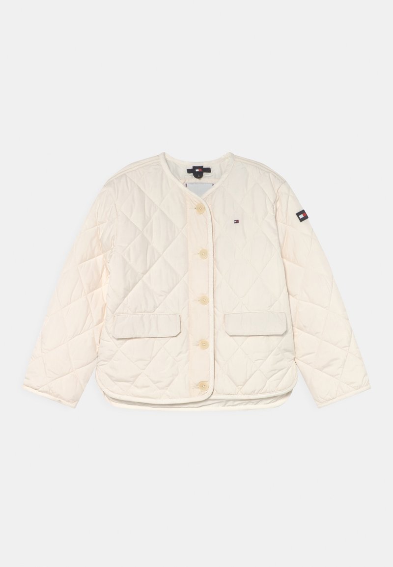 Tommy Hilfiger QUILTED V-NECK - Light jacket - ancient white