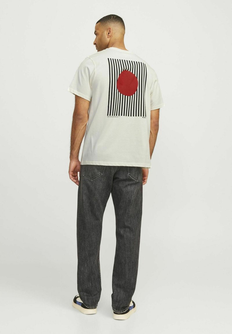 R.D.D. ROYAL DENIM DIVISION RUNDHALS - Print T-shirt - egret