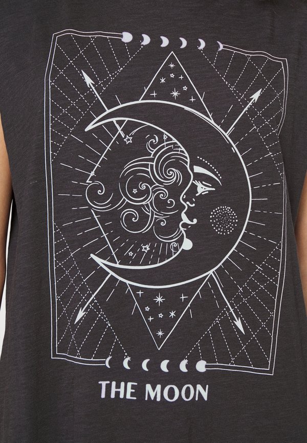 NMMATHILDE LONG - Print T-shirt - obsidian2