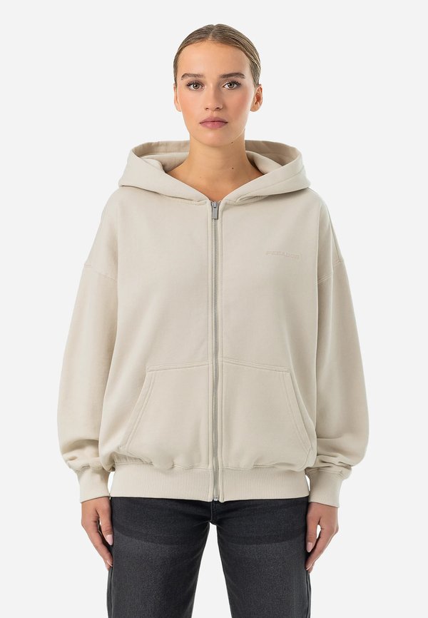 RAMIRA OVERSIZED - Zip-up sweatshirt - washed light beige