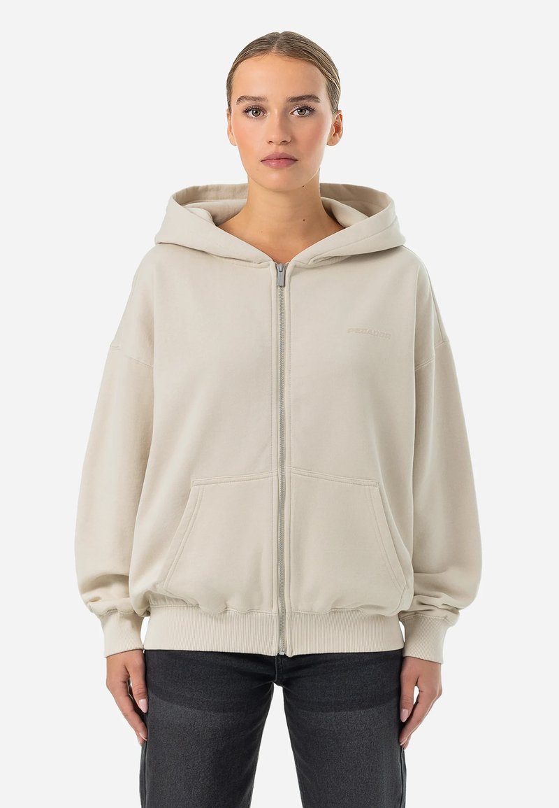 Pegador RAMIRA OVERSIZED - Mikina so zipsom - washed light beige