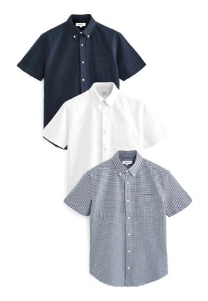 SHORT SLEEVE OXFORD SHIRTS - Marškiniai - white navy gingham pack