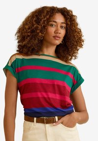 REGULAR FIT - CREW NECK - Camiseta estampada - multi rainbow stripe