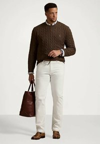 Polo Ralph Lauren Big & Tall CABLE KNIT COTTON JUMPER - Džemperis - nutmeg brown heather