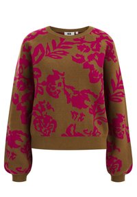 WE Fashion Stickad tröja - olive