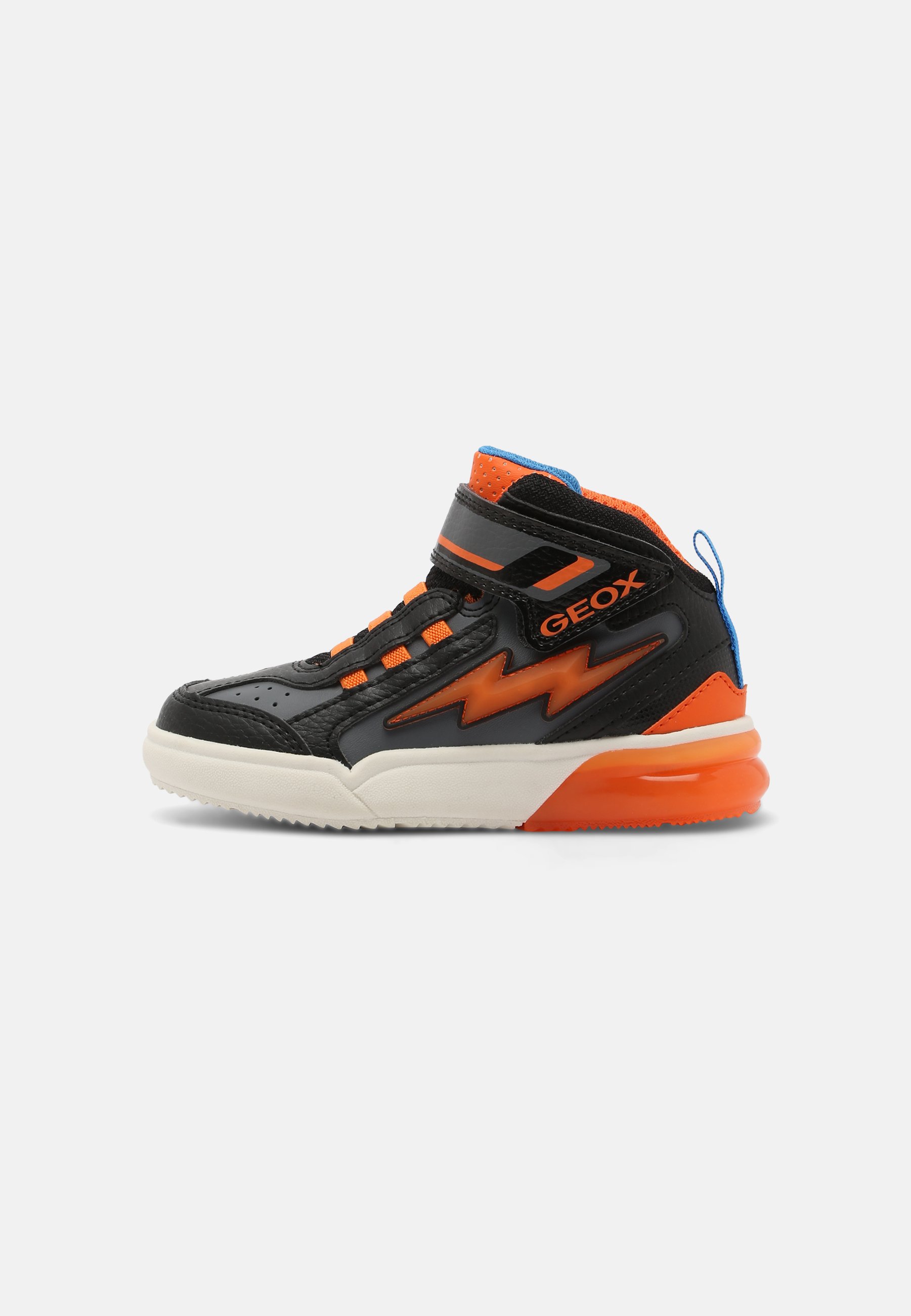 Geox GRAYJAY BOY - Sneakers hoog - black/orange/Zwart - Zalando.nl