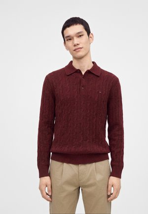 Tommy Hilfiger, CABLE - Strickpullover - burgundy heather