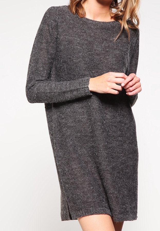 VILA Pletené šaty - mottled dark grey