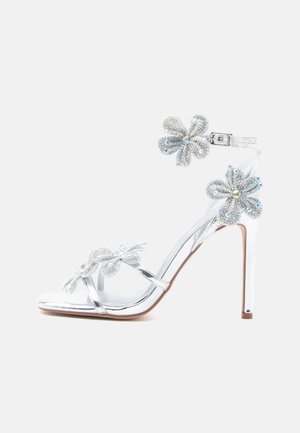 High heeled sandals - silver-coloured
