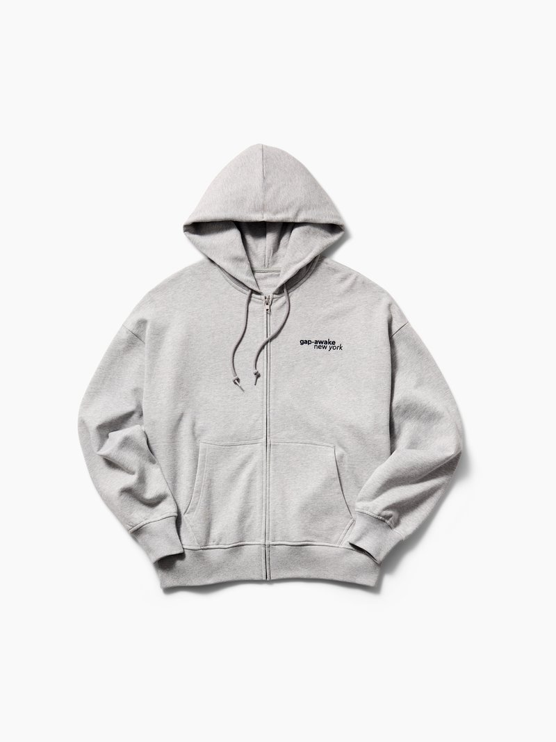 Bershka - Sweat à capuche zippé - Gris