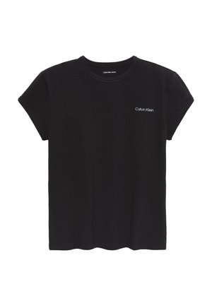 Calvin Klein, SLIM FIT FEMININE LOGO TEE - Βασικό μπλουζάκι - black