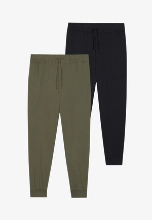 2 PACK - Nachtwäsche Hose - black/khaki
