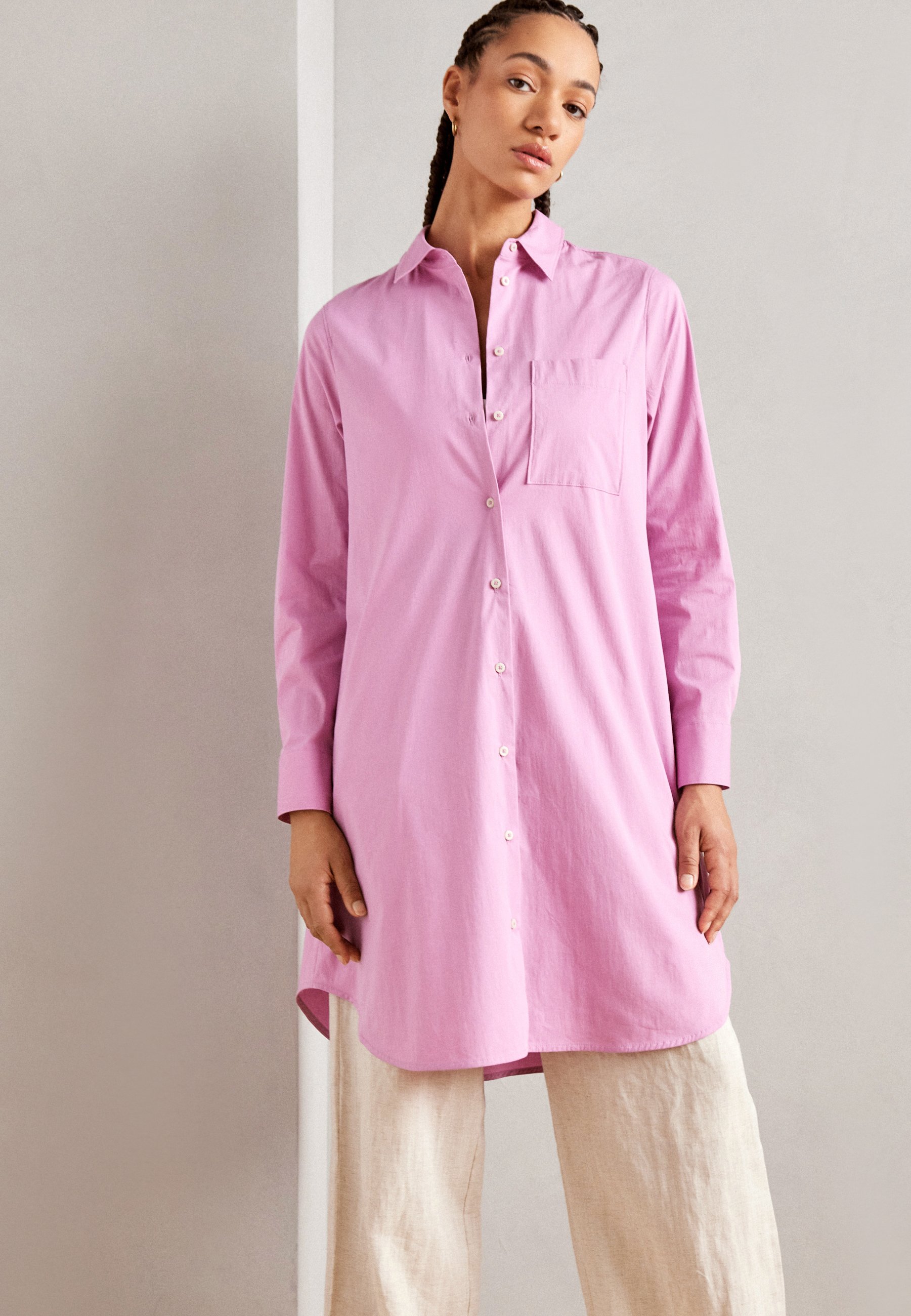 Marc O'Polo DRESS A-LINE SHIRT DETAILS LONG SLEEVE - Shirt dress - berry  lilac/dark red - Zalando.ie