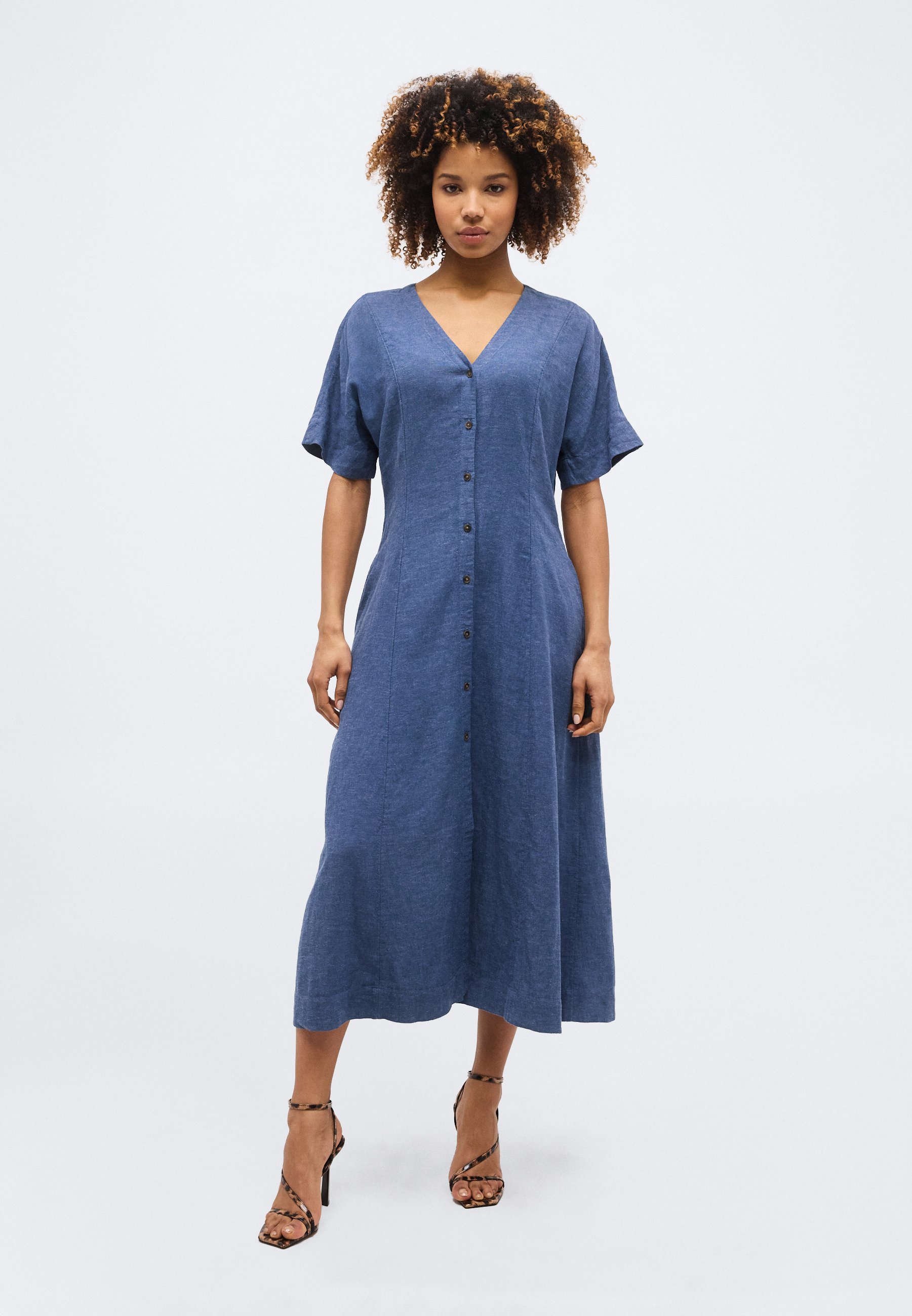 MSCH Copenhagen GINIA 2/4 DRESS - Shirt dress - indigo melange MSCH Copenhagen GINIA 2/4 DRESS - Shirt dress - indigo melange