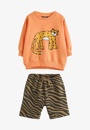 REGULAR FIT SET - Pantaloni de trening - orange animal print