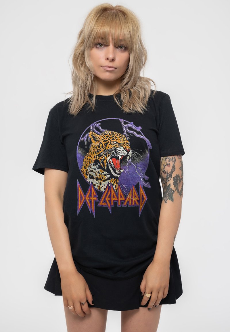 Paradiso Clothing DEF LEPPARD LIGHTNING LEOPARD - Print T-shirt - black