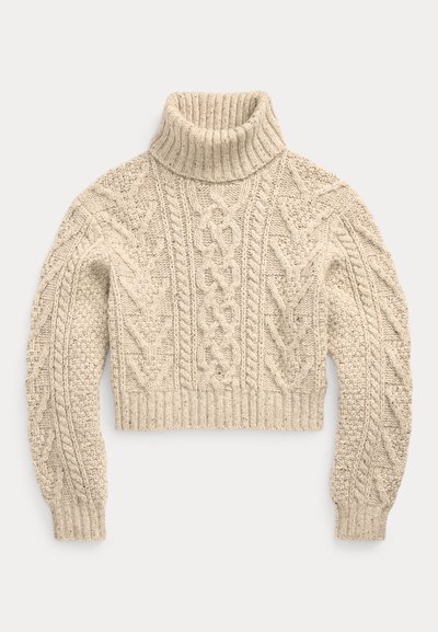 Polo Ralph Lauren ARAN-KNIT MERINO WOOL TURTLENECK - Stickad tröja - cream donegal
