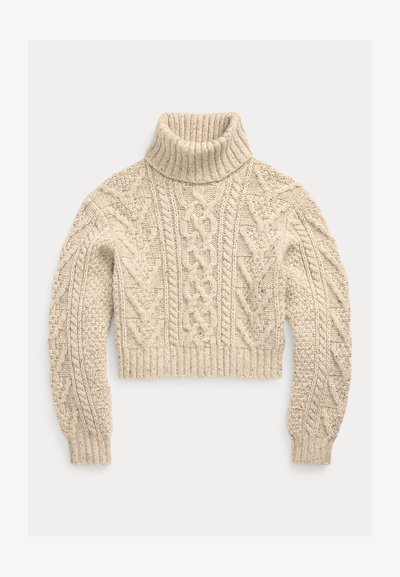 Polo Ralph Lauren ARAN-KNIT MERINO WOOL TURTLENECK - Stickad tröja - cream donegal