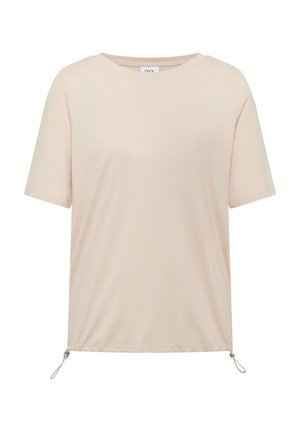 Cecil, T-SHIRT MIT SEITLICHEN TUNNELZÜGEN - T-shirt basique - pearl beige