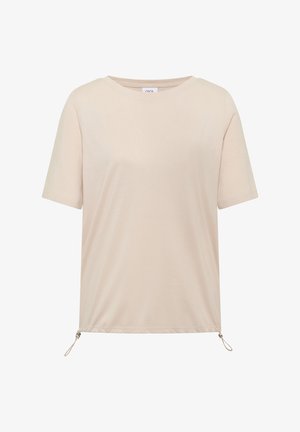 Cecil, T-SHIRT MIT SEITLICHEN TUNNELZÜGEN - T-shirt basique - pearl beige
