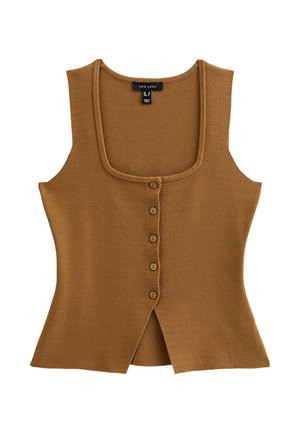 New Look COMPACT SQUARE NECK - Bodywarmer - tan