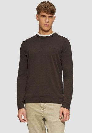 MIT LOGO-STICKEREI - Strickpullover - braun