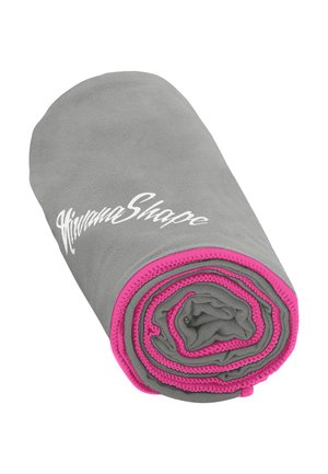 Strandtuch - grau   pinker rand