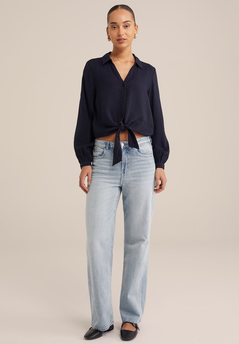 WE Fashion Overhemdblouse donkerblauw WE Fashion Overhemdblouse donkerblauw