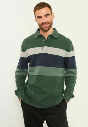 FatFace, LONG SLEEVE CHEST STRIPE RUGBY - Polo shirt - dark green
