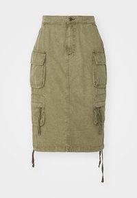 MULTIPOCKET SKIRT - Falda vaquera - olive