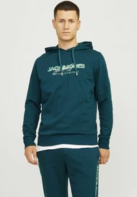 Jack & Jones LOGO  - Jersey con capucha - deep teal