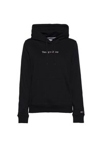 Tommy Jeans TJW REG SERIF LINEAR - Felpa con cappuccio - nero