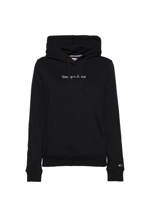 Tommy Jeans TJW REG SERIF LINEAR - Felpa con cappuccio - nero