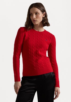 CABLE KNIT WOOL CASHMERE JUMPER - Neule - fall red