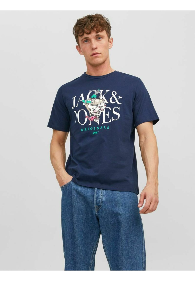 Jack & Jones Junior JORNEWTON TEE CREW NECK JNR - T-shirt con stampa - black/nero