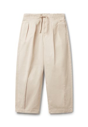 WITH PLEATS - Trousers - beige