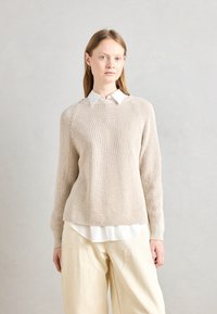 Marc O'Polo - LONGSLEEVE ROUND NECK - Trui - sandy melange Miniatuurafbeelding 1