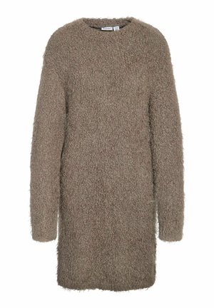 Noisy May, NMSASSY L/S O NECK KNIT DRESS FWD - Robe pull - morel
