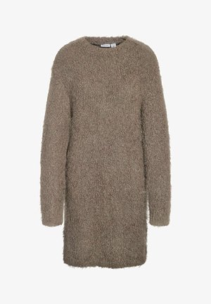 Noisy May, NMSASSY L/S O NECK KNIT DRESS FWD - Robe pull - morel