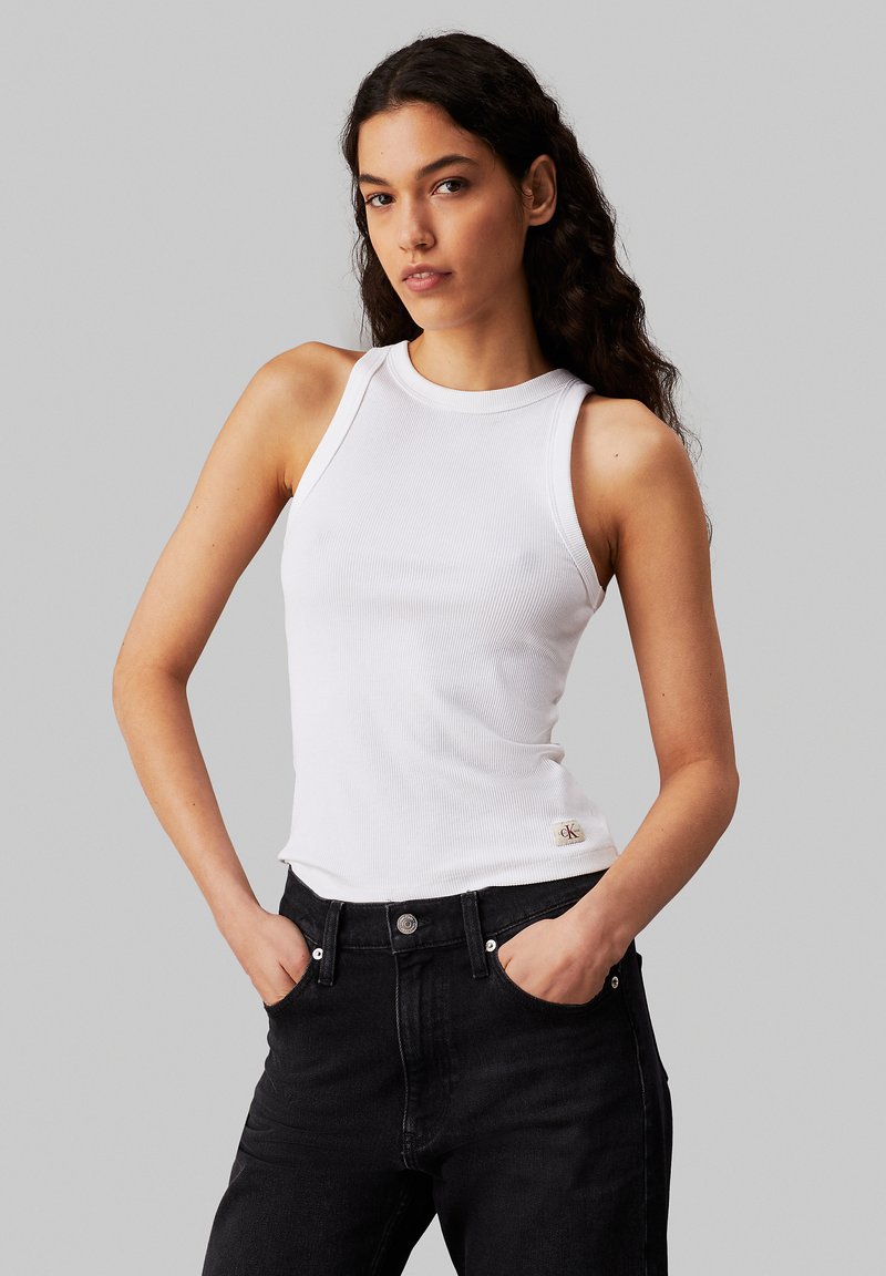 Calvin Klein Jeans LABEL TANK - Top - bright white