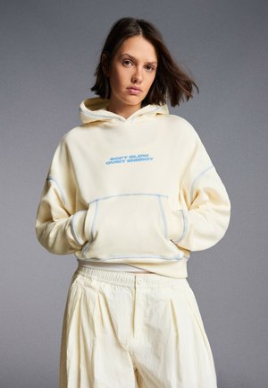 Bershka, PRINTED - HOODIE - Mikina s kapucňou - beige