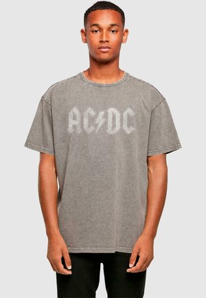 ACDC - LOGO ACID WASHED OVERSIZE TEE - Print T-shirt - asphalt