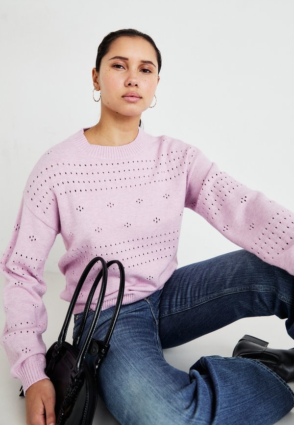 VIRIL O-NECK POINTELLE  - Jumper - winsome orchid melange2