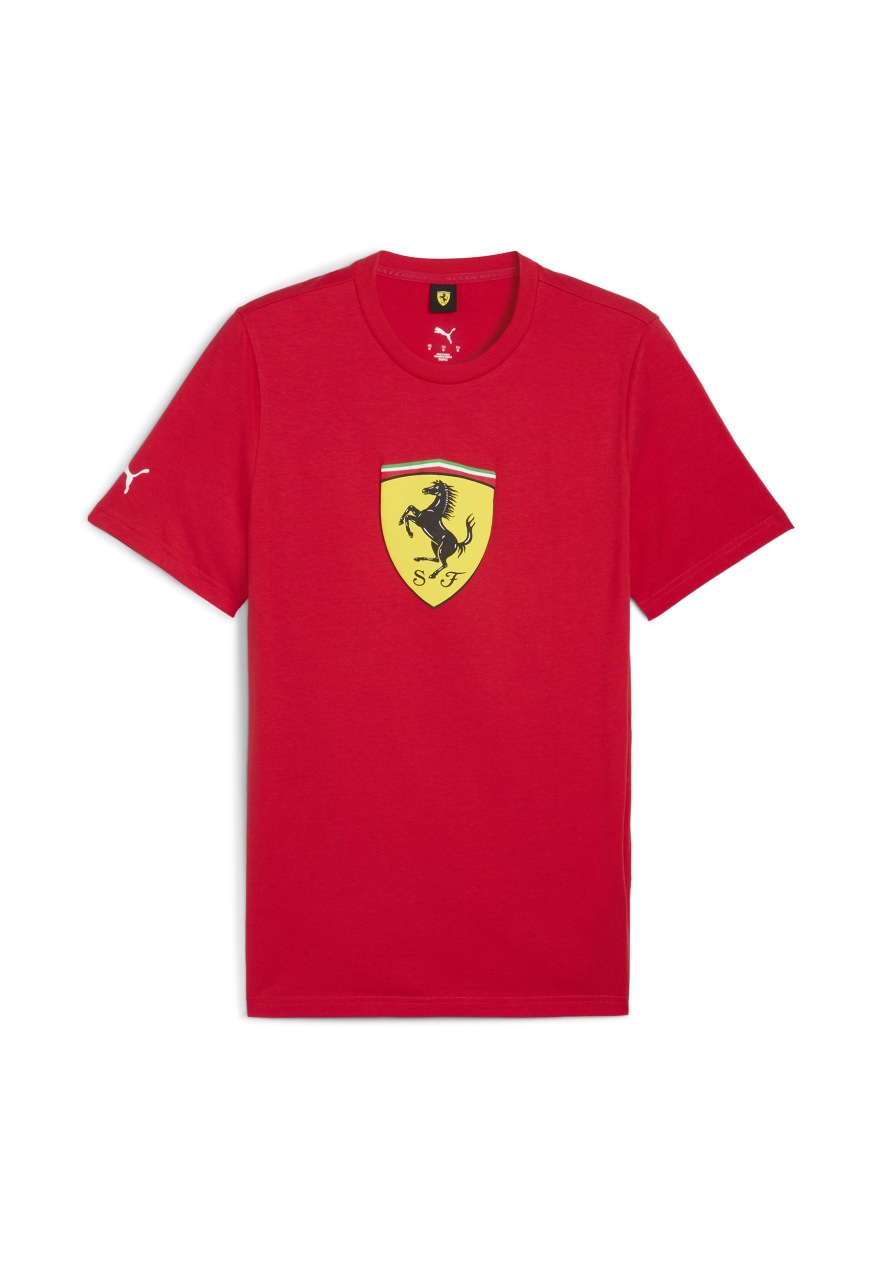 Maglietta Scuderia Ferrari Rosso Per Ragazzo - Cotone Biologico, Girocollo, Manica Corta