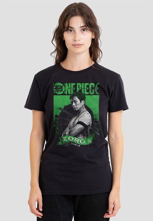 ONE PIECE ZORO ETCHED PORTRAIT - Print T-shirt - black
