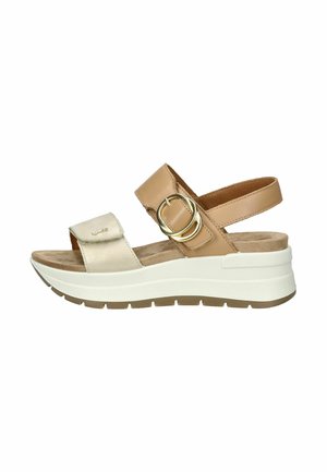 Sandali con plateau - platino biscott